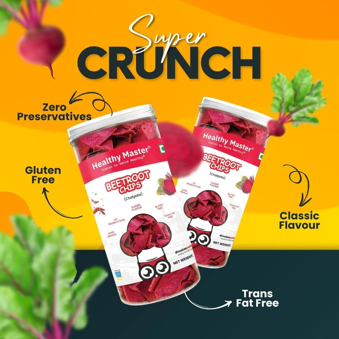 Beetroot Chips - Light and Crispy (Chatpata Spice)