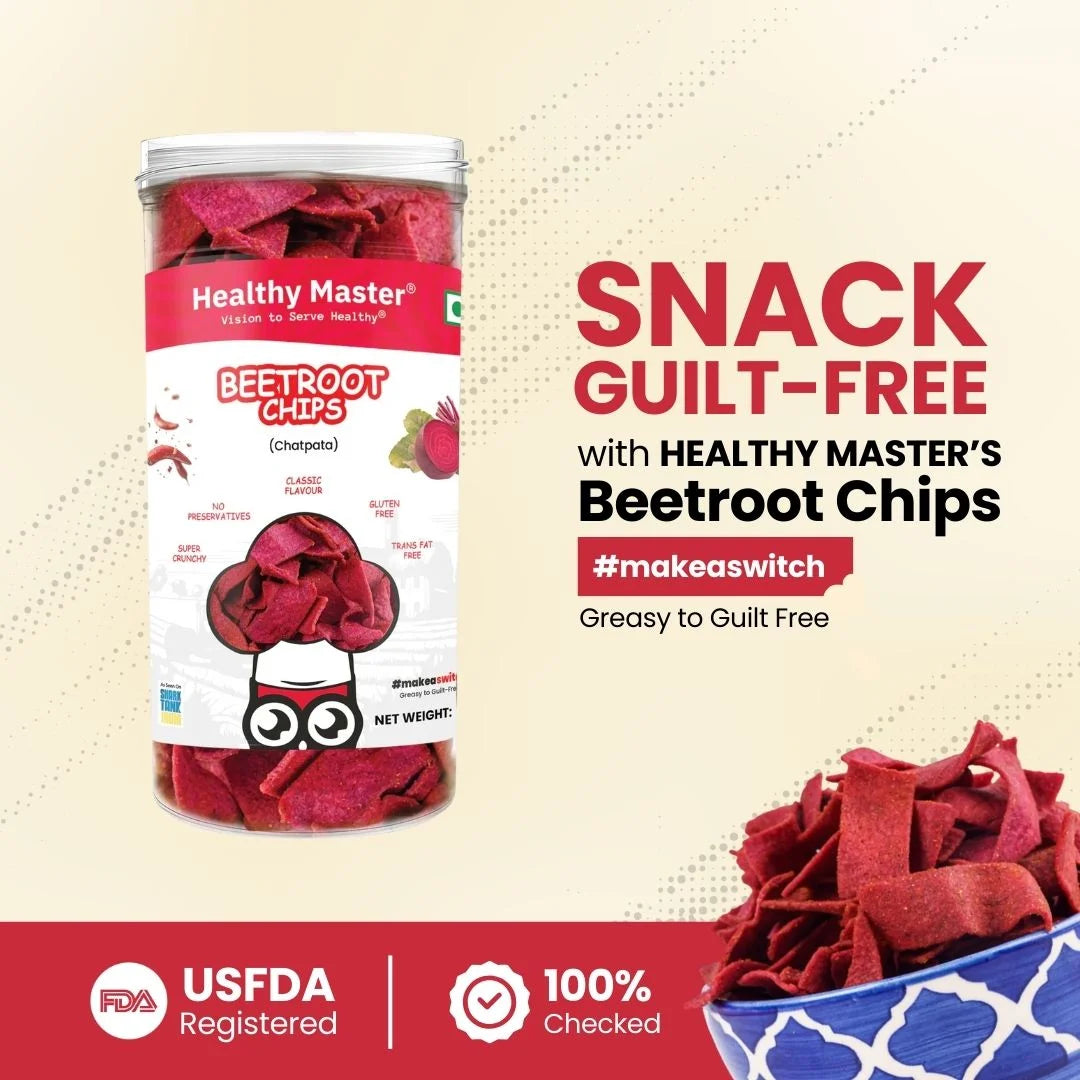 Beetroot Chips - Light and Crispy (Chatpata Spice)