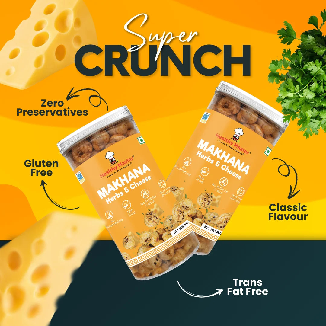 Crispy Fox Nuts (Makhana) - Herbs & Cheese Flavour