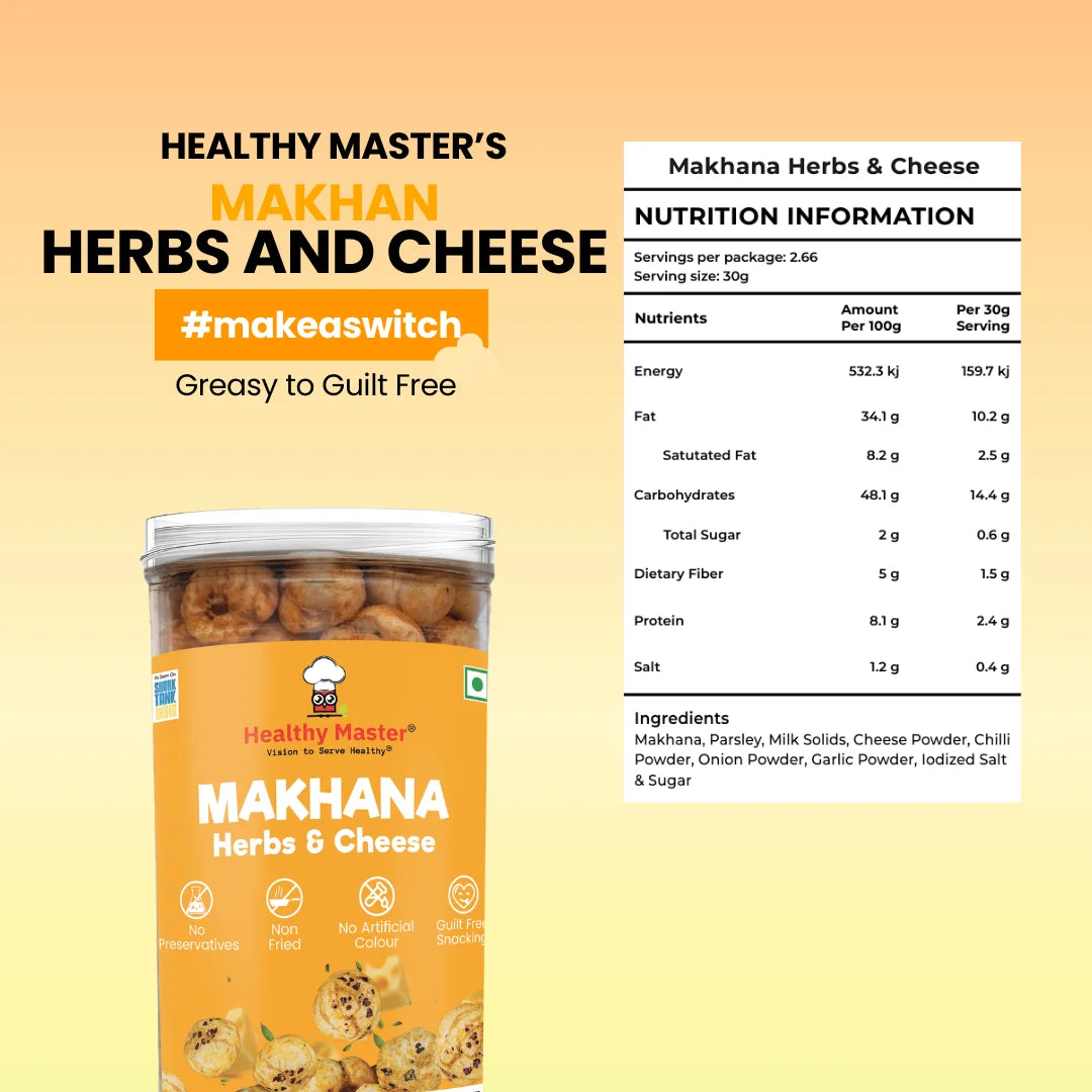 Crispy Fox Nuts (Makhana) - Herbs & Cheese Flavour