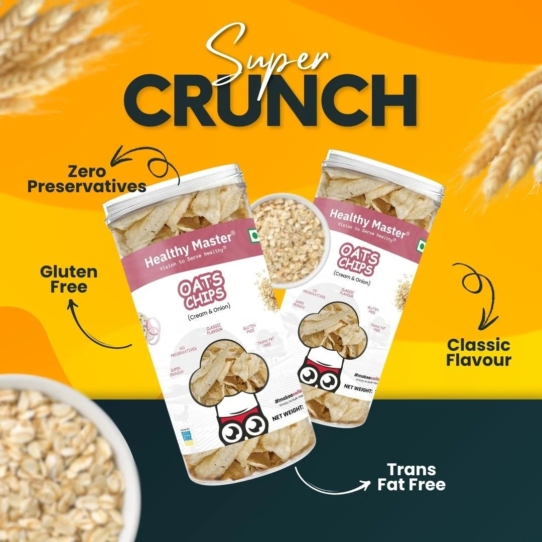 Oats Chips - Light and Crispy (Cream and Onion)