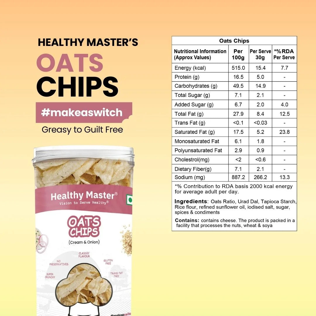 Oats Chips - Light and Crispy (Cream and Onion)