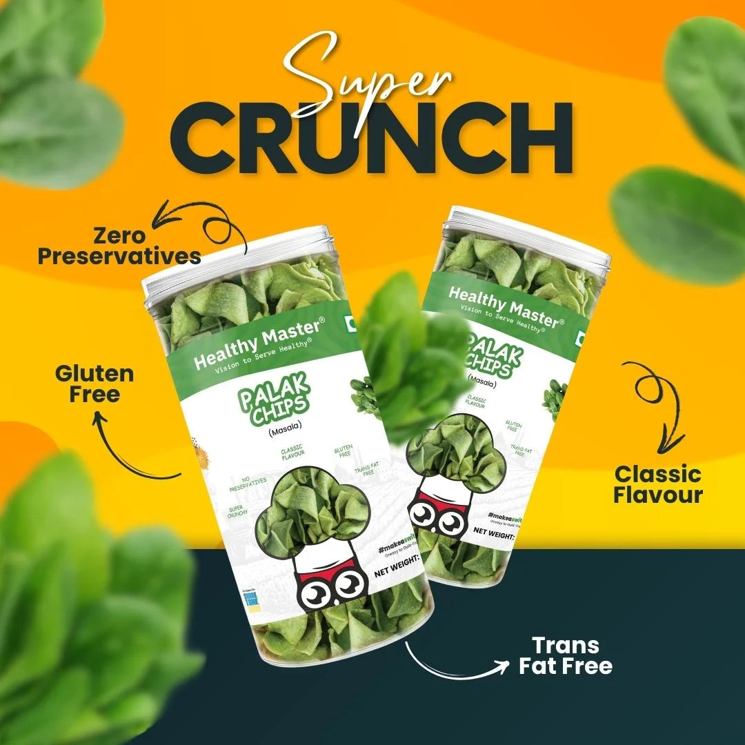 Palak & Blackgram (Urad) Chips - Light and Crispy (Spice Magic)