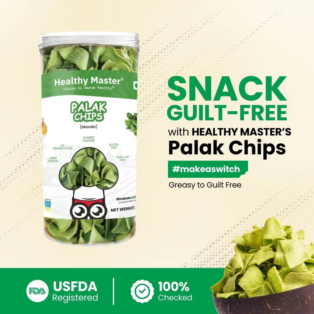 Palak & Blackgram (Urad) Chips - Light and Crispy (Spice Magic)